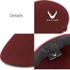 image:imageBlack Horn Newsboy Premium Crushable Soft Wool Felt Fall Winter Ascot Ivy Style HatBurgundy