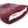 image:imageKids Knit Daily Pom Beanie Hat with Thick Fleece Lining for Boys and Girls Versatile Winter Warm Cozy Skull Hats for ChildrenBurgundy