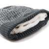 image:imageKids Knit Daily Pom Beanie Hat with Thick Fleece Lining for Boys and Girls Versatile Winter Warm Cozy Skull Hats for ChildrenCharcoal