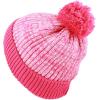 image:imageKids Knit Daily Pom Beanie Hat with Thick Fleece Lining for Boys and Girls Versatile Winter Warm Cozy Skull Hats for ChildrenHot Pink