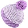 image:imageKids Knit Daily Pom Beanie Hat with Thick Fleece Lining for Boys and Girls Versatile Winter Warm Cozy Skull Hats for ChildrenLilac