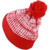 image:imageKids Knit Daily Pom Beanie Hat with Thick Fleece Lining for Boys and Girls Versatile Winter Warm Cozy Skull Hats for ChildrenRed