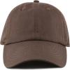 image:imageKids Washed Low Profile Cotton and Denim UPF 50 Plain Baseball Cap HatBrown