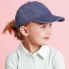 image:imageKids Washed Low Profile Cotton and Denim UPF 50 Plain Baseball Cap HatDark Denim