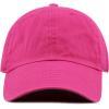 image:imageKids Washed Low Profile Cotton and Denim UPF 50 Plain Baseball Cap HatHot Pink