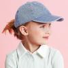 image:imageKids Washed Low Profile Cotton and Denim UPF 50 Plain Baseball Cap HatLight Denim
