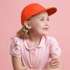 image:imageKids Washed Low Profile Cotton and Denim UPF 50 Plain Baseball Cap HatOrange
