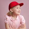 image:imageKids Washed Low Profile Cotton and Denim UPF 50 Plain Baseball Cap HatRed