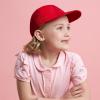 image:imageKids Washed Low Profile Cotton and Denim UPF 50 Plain Baseball Cap HatRed