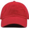image:imageKids Washed Low Profile Cotton and Denim UPF 50 Plain Baseball Cap HatRed