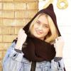 image:imageThe Hat Depot 700HD1 Hodded Knit Scarf with Floral Embroidery