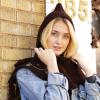 image:imageThe Hat Depot 700HD1 Hodded Knit Scarf with Floral Embroidery