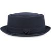 image:imageThe Hat Depot Cotton amp Cotton Herringbone Paisley Lining Premium Quality Porkpie Hat1 Cotton  Navy