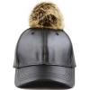 image:imageThe Hat Depot Faux Leather Pom Curves Bill Baseball One Size Cap1 Curves  Black