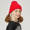image:imageThe Hat Depot Kids 100 Washed Cotton Soft and Light Cuffed Skull Plain Daily Beanie for 25 yrs ChildrenRed