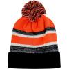 image:imageThe Hat Depot Kids Cuffed Beanie Knit Stripe Pom Winter HatBlackOrange