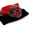 image:imageThe Hat Depot Kids Cuffed Beanie Knit Stripe Pom Winter HatBlackRed