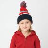 image:imageThe Hat Depot Kids Cuffed Beanie Knit Stripe Pom Winter HatBlackRed