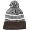 image:imageThe Hat Depot Kids Cuffed Beanie Knit Stripe Pom Winter HatBrown