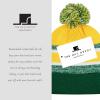 image:imageThe Hat Depot Kids Cuffed Beanie Knit Stripe Pom Winter HatDgreenGold