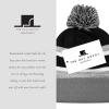 image:imageThe Hat Depot Kids Cuffed Beanie Knit Stripe Pom Winter HatGrayBlack