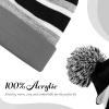 image:imageThe Hat Depot Kids Cuffed Beanie Knit Stripe Pom Winter HatGrayBlack