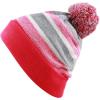 image:imageThe Hat Depot Kids Cuffed Beanie Knit Stripe Pom Winter HatHot Pink
