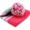 image:imageThe Hat Depot Kids Cuffed Beanie Knit Stripe Pom Winter HatHot Pink