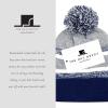 image:imageThe Hat Depot Kids Cuffed Beanie Knit Stripe Pom Winter HatNavyGray