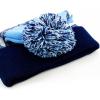 image:imageThe Hat Depot Kids Cuffed Beanie Knit Stripe Pom Winter HatNavySky Blue