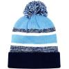image:imageThe Hat Depot Kids Cuffed Beanie Knit Stripe Pom Winter HatNavySky Blue