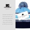 image:imageThe Hat Depot Kids Cuffed Beanie Knit Stripe Pom Winter HatNavySky Blue