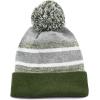 image:imageThe Hat Depot Kids Cuffed Beanie Knit Stripe Pom Winter HatOlive