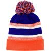 image:imageThe Hat Depot Kids Cuffed Beanie Knit Stripe Pom Winter HatOrangeRoyal Blue