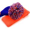 image:imageThe Hat Depot Kids Cuffed Beanie Knit Stripe Pom Winter HatOrangeRoyal Blue
