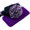 image:imageThe Hat Depot Kids Cuffed Beanie Knit Stripe Pom Winter HatPurpleBlack