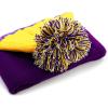 image:imageThe Hat Depot Kids Cuffed Beanie Knit Stripe Pom Winter HatPurpleGold