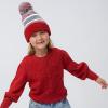 image:imageThe Hat Depot Kids Cuffed Beanie Knit Stripe Pom Winter HatRed