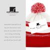 image:imageThe Hat Depot Kids Cuffed Beanie Knit Stripe Pom Winter HatRedWhite