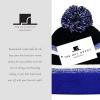 image:imageThe Hat Depot Kids Cuffed Beanie Knit Stripe Pom Winter HatRoyal BlueBlack