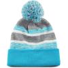 image:imageThe Hat Depot Kids Cuffed Beanie Knit Stripe Pom Winter HatTurquoise
