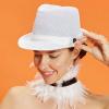 image:imageThe Hat Depot Light Weight Classic Soft Cool Mesh Crushable Fedora hatNeon Orange
