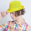 image:imageThe Hat Depot Light Weight Classic Soft Cool Mesh Crushable Fedora hatNeon Yellow
