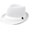 image:imageThe Hat Depot Light Weight Classic Soft Cool Mesh Crushable Fedora hatWhite