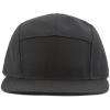 image:imageThe Hat Depot Made in USA Cotton Twill 5 Panel Flat Brim Genuine Leather Brass Biker Board CapBlack