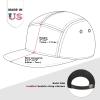 image:imageThe Hat Depot Made in USA Cotton Twill 5 Panel Flat Brim Genuine Leather Brass Biker Board CapBlack
