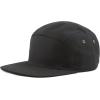 image:imageThe Hat Depot Made in USA Cotton Twill 5 Panel Flat Brim Genuine Leather Brass Biker Board CapBlack