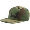 image:imageThe Hat Depot Made in USA Cotton Twill 5 Panel Flat Brim Genuine Leather Brass Biker Board CapCamo1