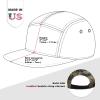 image:imageThe Hat Depot Made in USA Cotton Twill 5 Panel Flat Brim Genuine Leather Brass Biker Board CapCamo4