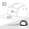 image:imageThe Hat Depot Made in USA Cotton Twill 5 Panel Flat Brim Genuine Leather Brass Biker Board CapCamo6